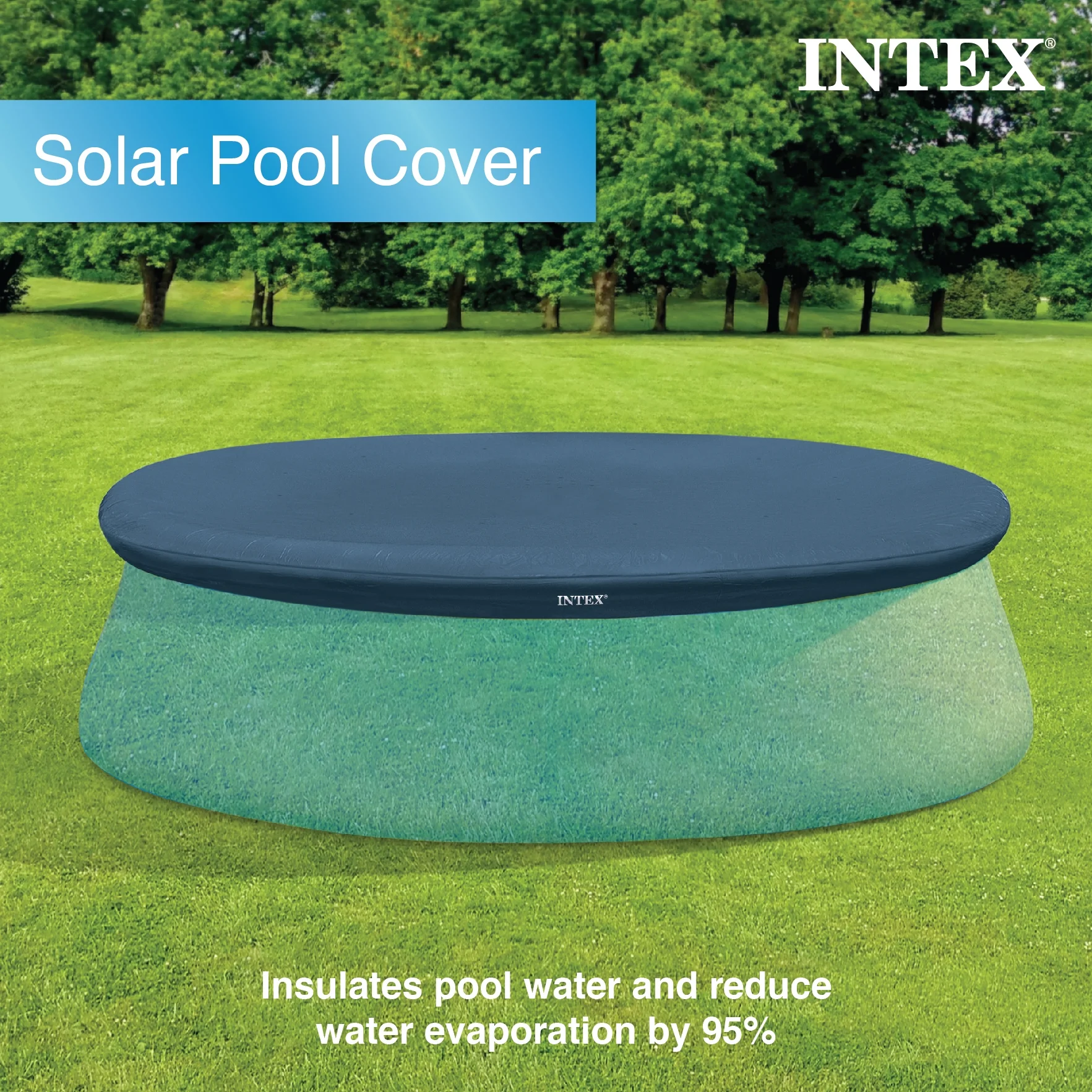 Intex Swim Center Round Inflatable Outdoor Lounge Pool with Pool Cover - Image 5