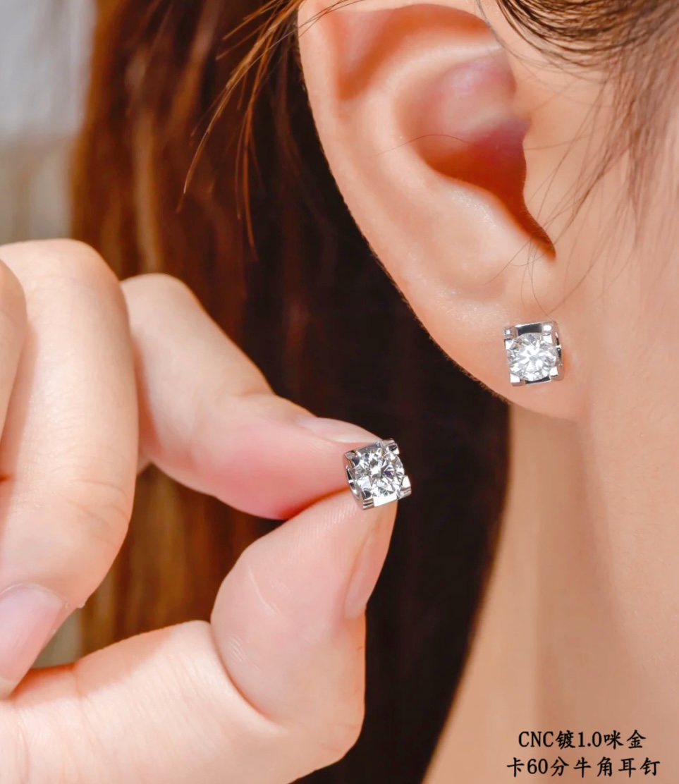 Cartier Square Enhancer Diamond Stud Earrings - Original Replica Club