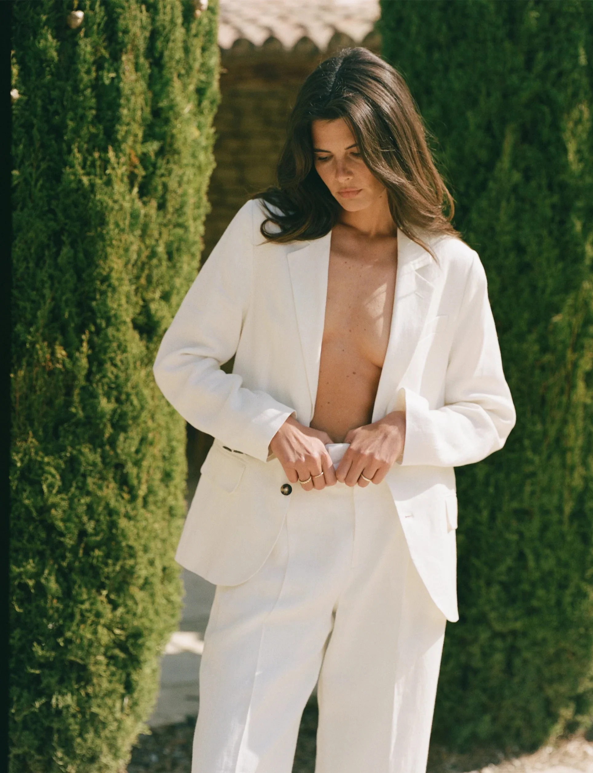 MuteThread Hutton Blazer Linen, Ivory