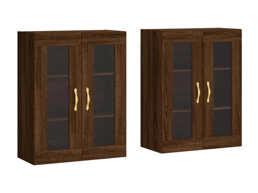 Armarios de pared 2 unidades Decocasaes de ingeniería marrón Decocasaes 56532winn
