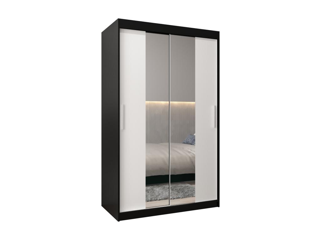 Armario Abodeia 1 de puertas correderas 200/120/62 2 puertas negro/blanco