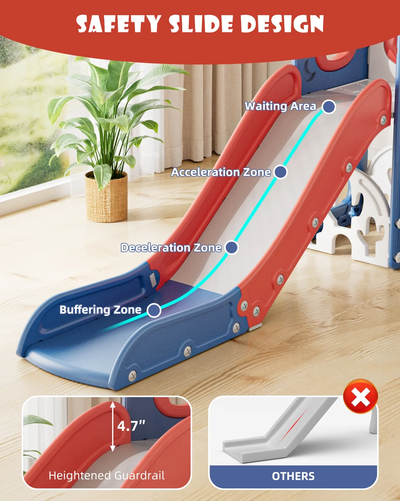 Korimefa 11-in-1 Toddler Slide Set with Golf, Basketball Hoop, Kids Slide for Toddlers Age 1-4, Climber Slip and Slides, Baby Outdoor Toys - Image 60