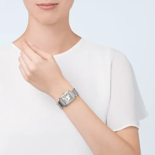 Cartier Tank Française Women Quartz Silver Stainless Steel Watch WSTA0005