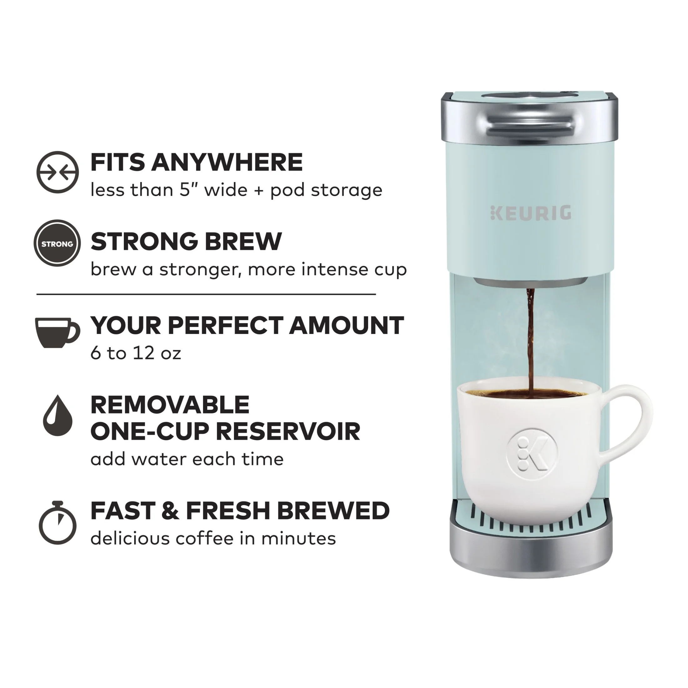 Keurig K-Mini Plus Single Serve K-Cup Pod Coffee Maker, Dusty Rose - Image 5