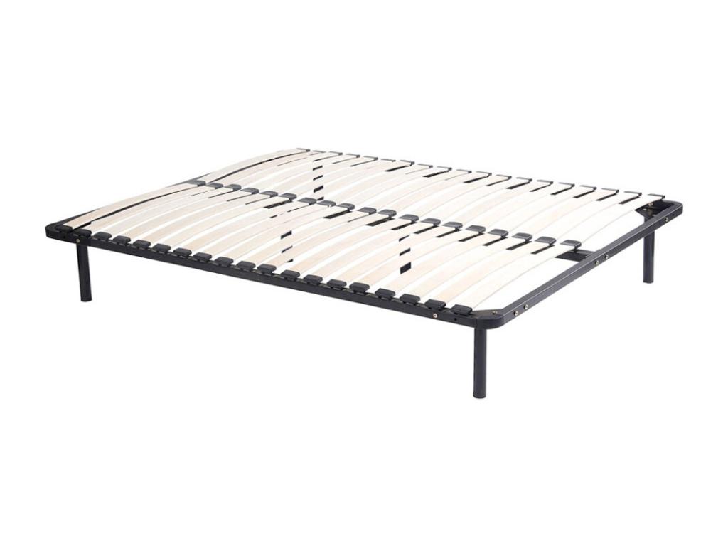 Somier de láminas para montar 120 x 200 cm - 2x19 láminas - Con patas - Negro - KALISTA de YSMEE