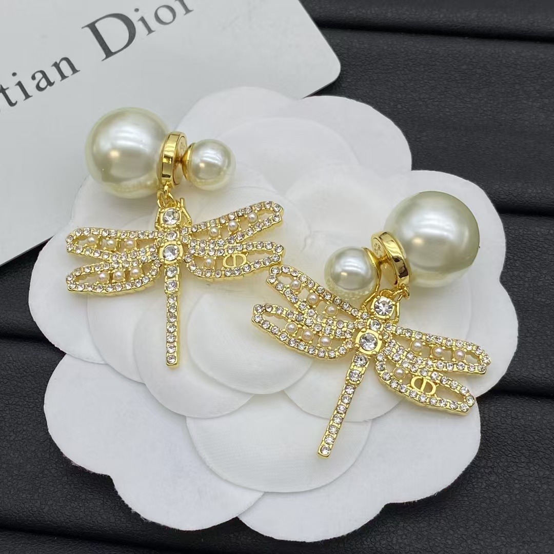 Dior Dragonfly Pearl Earrings - Original Replica Club