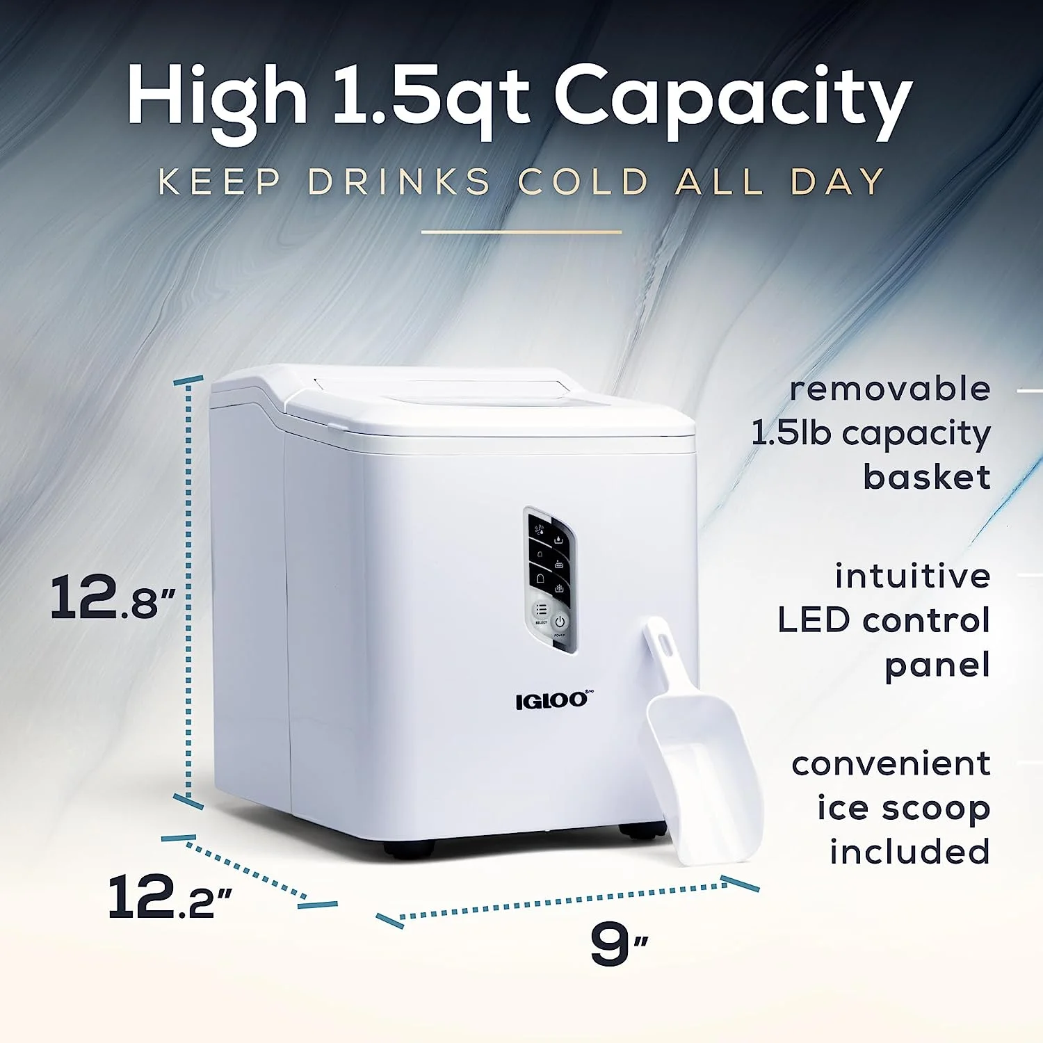 Igloo Automatic Ice Machine Self Cleaning Countertop Ice Maker for Water Bottle & Drinks, Aqua - Image 12