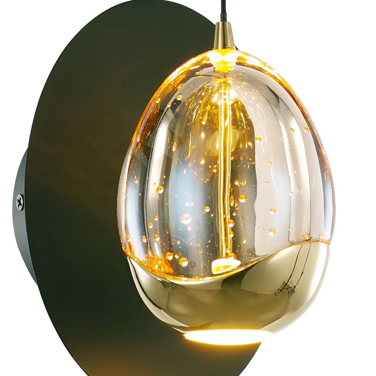 Highlight Highlight Wandlamp Golden Egg 1 Lichts Led Amber - Zwart