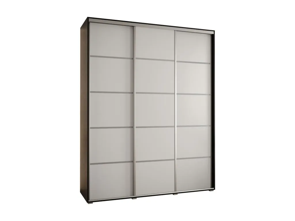 ARMARIO Prietocasa 4 DE PUERTAS CORREDERAS 235.2/200/45 3 puertas (Negro/Blanco/Plata)