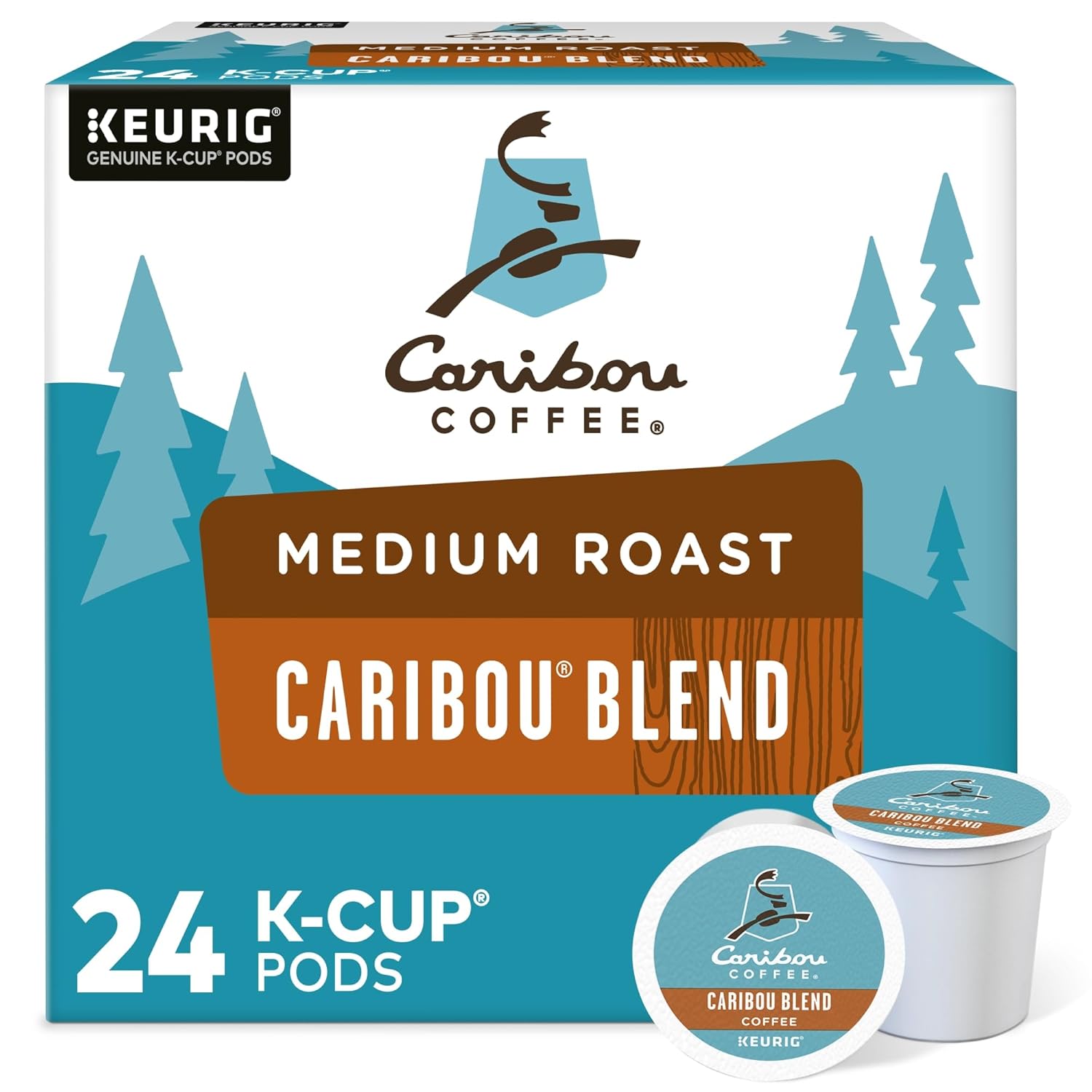 Caribou Coffee Keurig Single-Serve K-Cup Pods. Caribou Blend Medium Roast Coffee. 24 Count