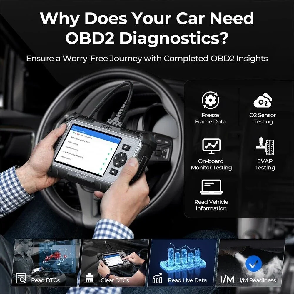 TOPDON Car Diagnostic Scanner With Engine, ABS, SRS, Transmission And CAN Tests - ArtiDiag500 - Image 4 TOPDON Car Diagnostic Scanner With Engine, ABS, SRS, Transmission And CAN Tests - ArtiDiag500 - Image 4