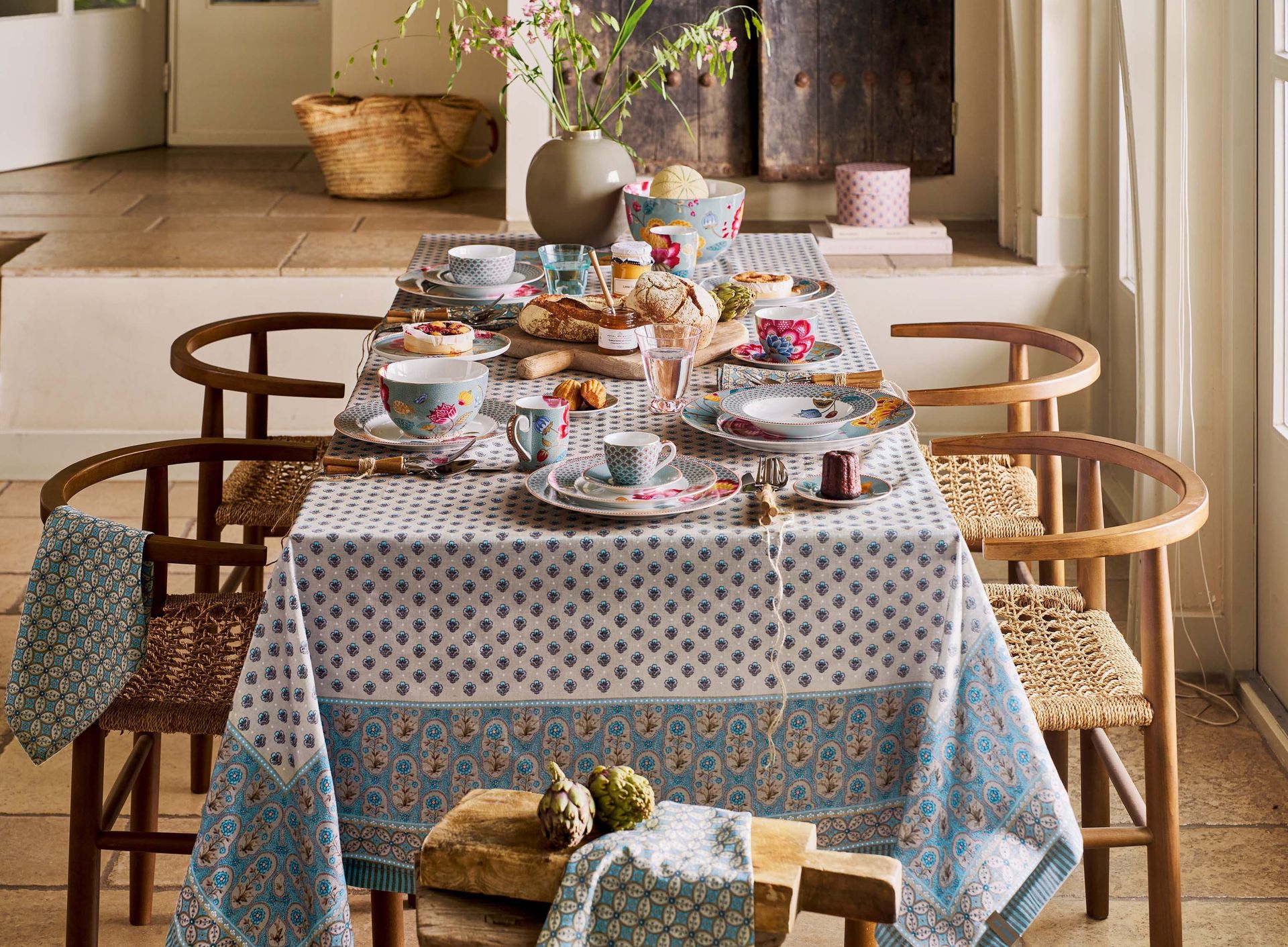 Set/2 Espresso Cups and Saucers Blooming Tales Blue 120ml