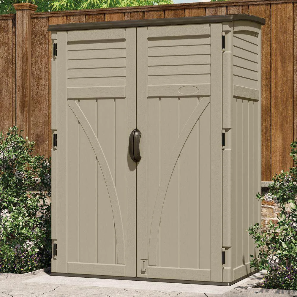 Suncast Large Vertical Shed for Storing Oudoor Tools, & Equipment, Sand - Image 6