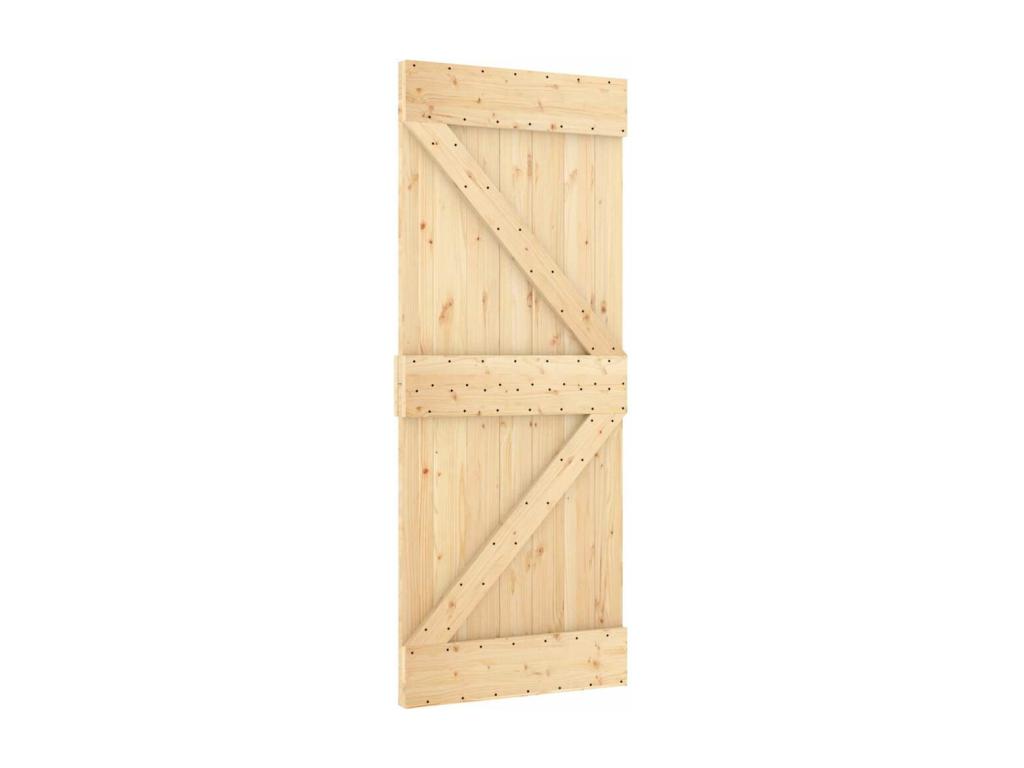 Puerta corredera con herrajes madera maciza de pino 85x210 cm