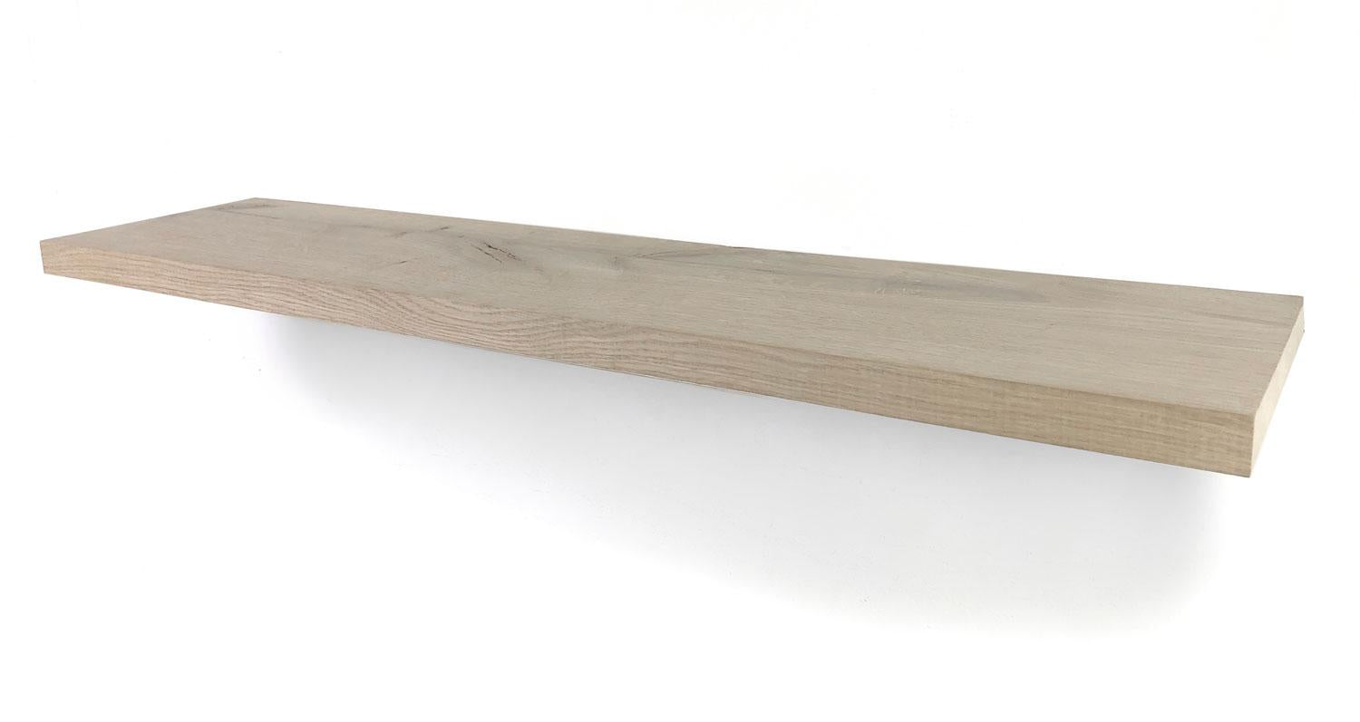 Woodbrothers Rustiek eiken zwevende wandplank 25mm mas. recht 80x14cm