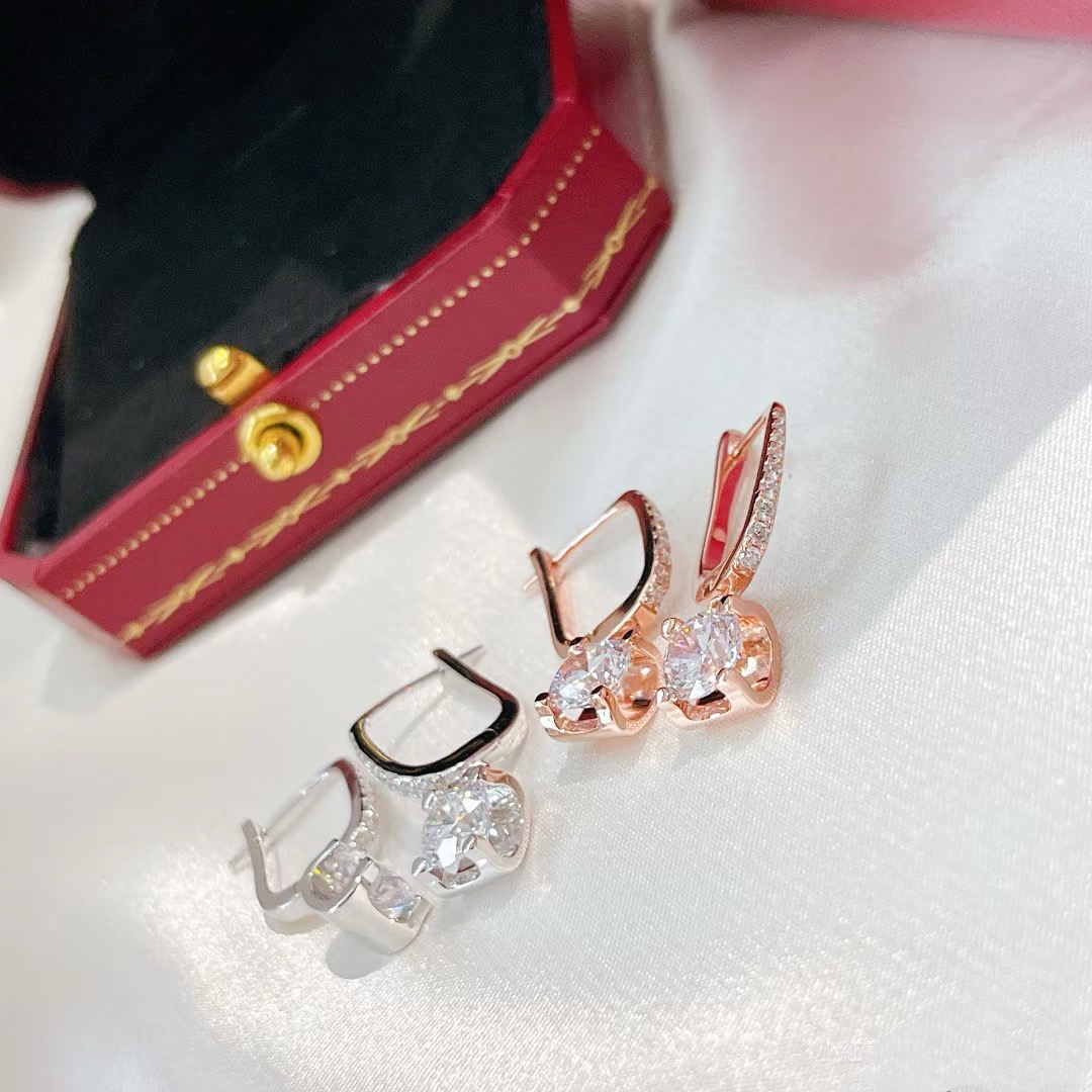 Cartier Square Diamond Dangle Earrings - Original Replica Club