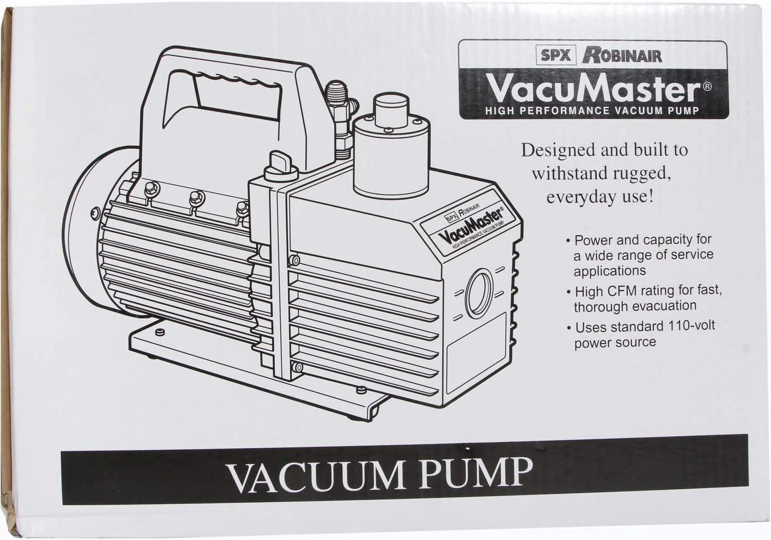 VacuMaster Economy Vacuum Pump - 2-Stage, 8 CFM, CHROME,Red/Silver