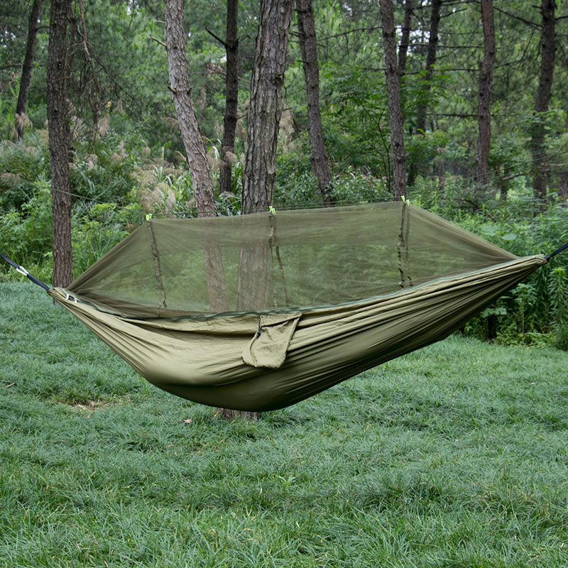 Portable Lightweight Nylon Camping Hammock with Tree Strap Recycled Hammock Mosquito Repellent