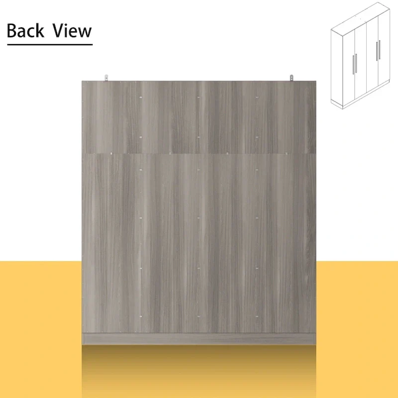 Modern Freestanding Solid Wood Wardrobe Closet With Storage Shelves