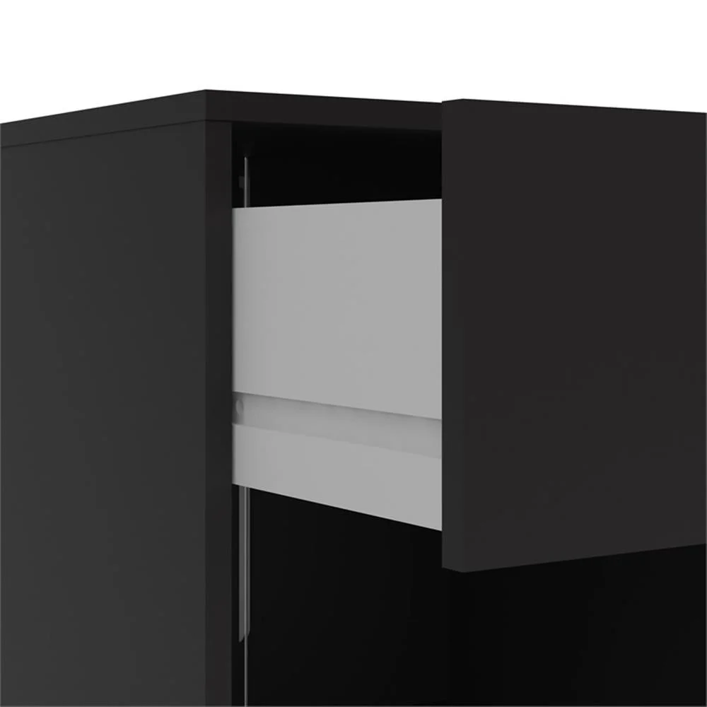 Pemberly Row 3PC Engineered Wood Dresser and Nightstands Bedroom Set in Black