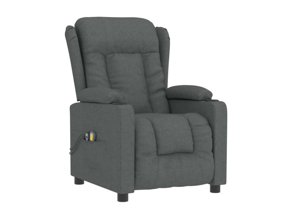 Sillón de masaje eléctrico Tela gris oscuro