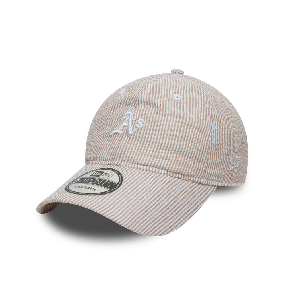 New Era - Casquette Seersucker 9Twenty - Beige Blanc