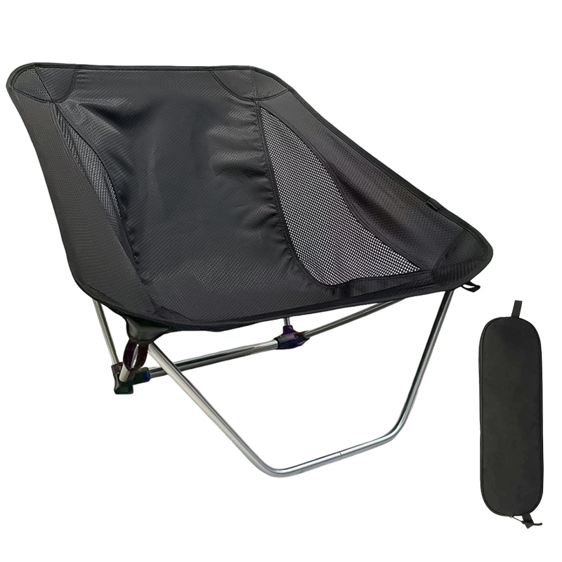 Outdoor Leisure Aluminum Alloy Moon Type Portable Picnic Chair Oxford 7075 HIgh Load Bearing Foldable Camping Chair
