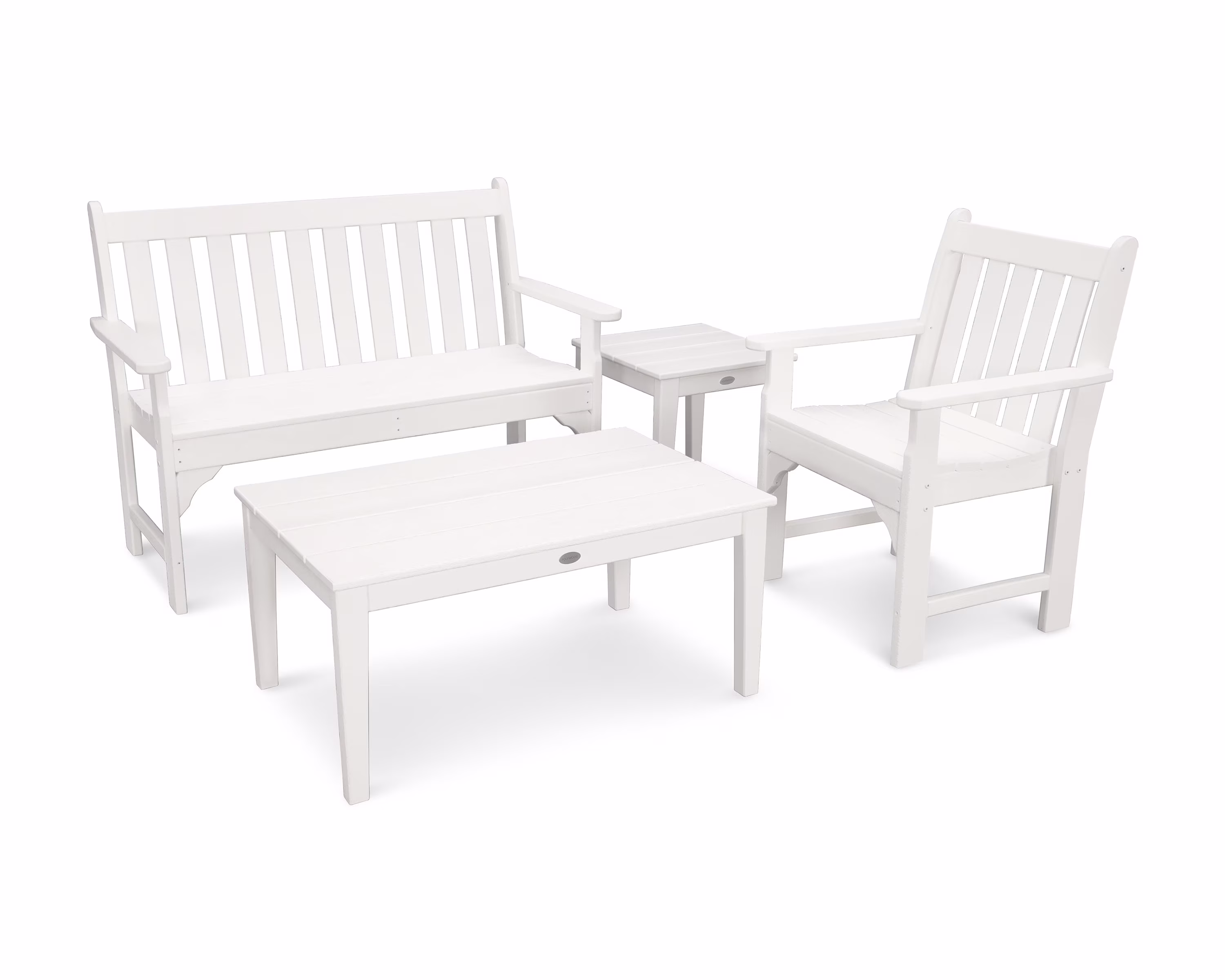 POLYWOOD Vineyard 4-Piece Bench Seating Set in Slate Grey - Image 5