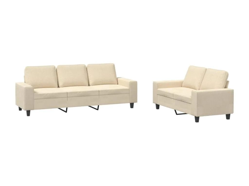 Juego de sofás 2 piezas tela color crema 33001TZJM