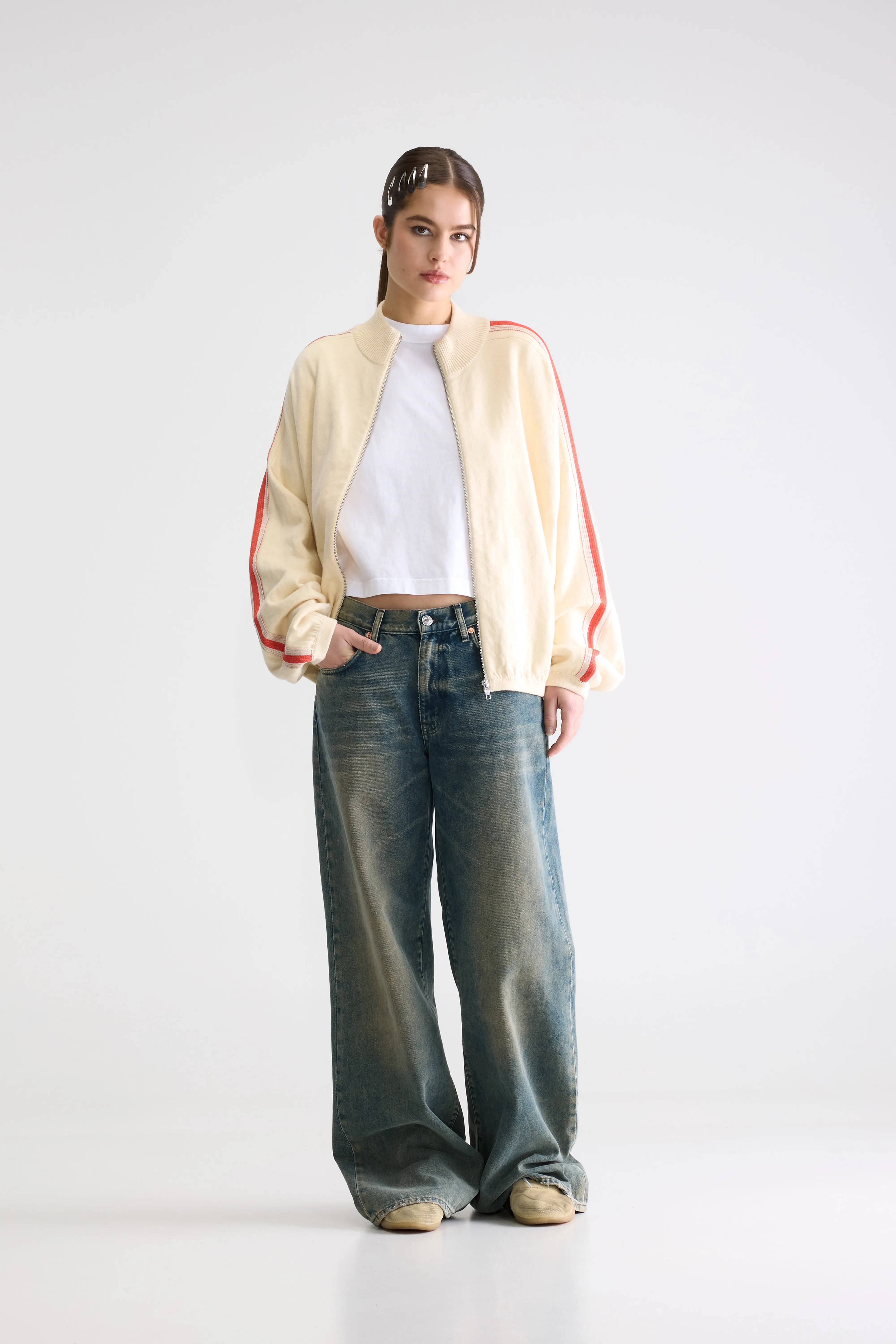 Bellerose Gerta zip-up cardigan (261 / W / MILKY WAY)