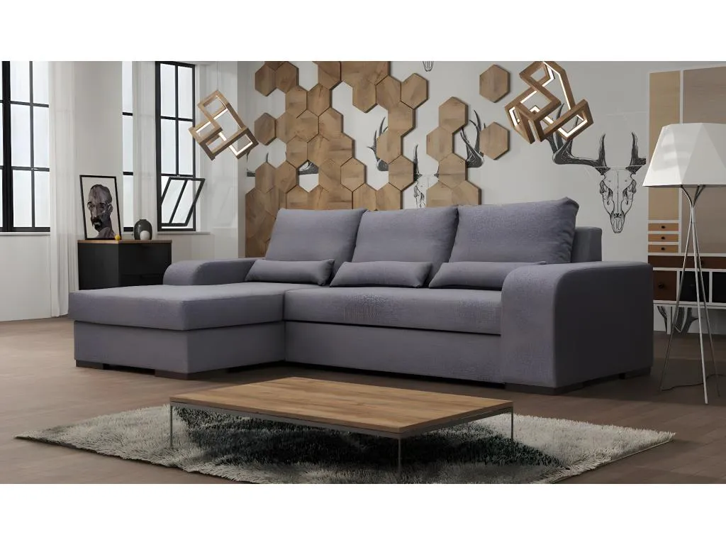 Sofá rinconero Kavehomedeco 103 Gris Función de descanso Caja de ropa de cama 285x165cm NOSW06040