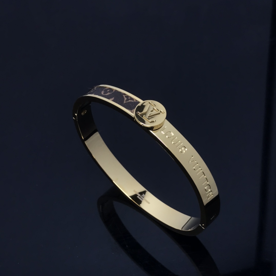 Louis Vuitton Half Leather Bangle Bracelet - Original Replica Club