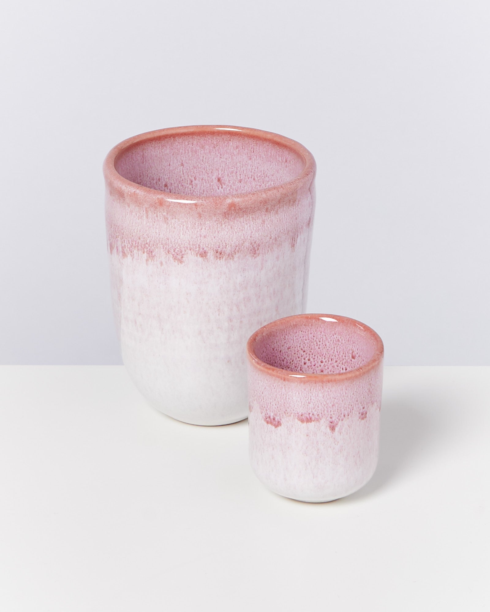 Copa Alto Becher groß rosa weiß