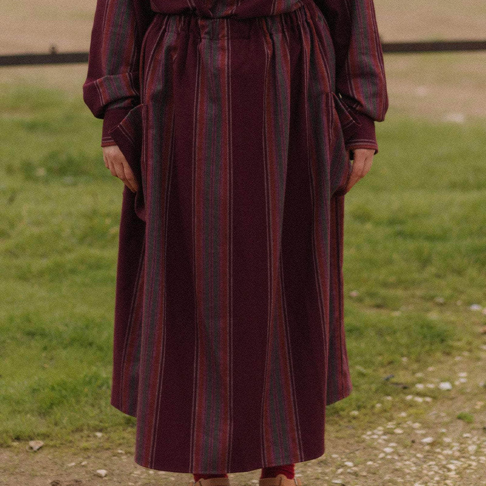 Baserange - Jupe Snell - Marroon Stripe