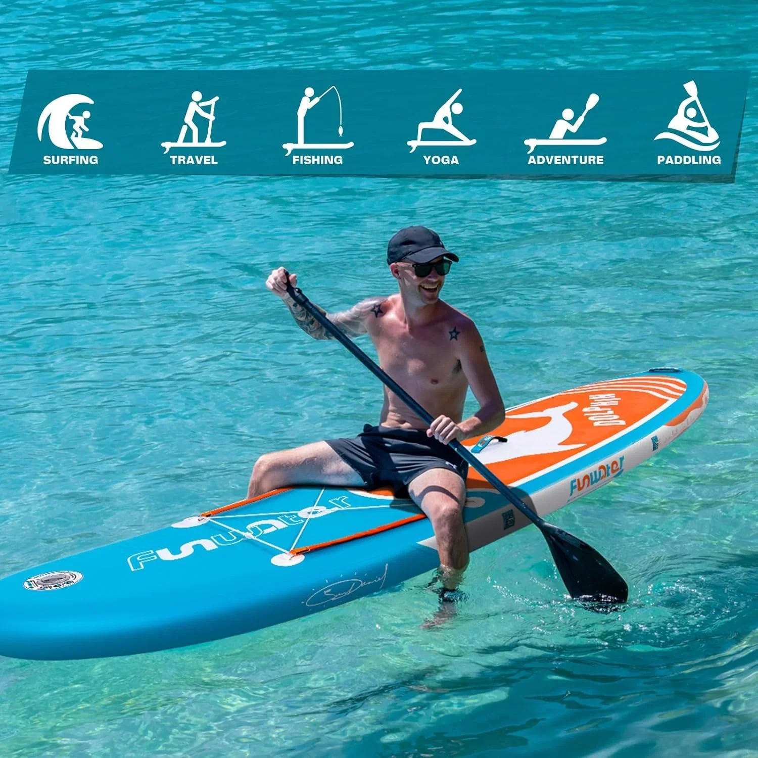 FunWater Inflatable Stand Up Paddle Board, 11 ft x 32 in x 6 in - SUP Paddle Accessories - Image 81 FunWater Inflatable Stand Up Paddle Board, 11 ft x 32 in x 6 in - SUP Paddle Accessories - Image 81