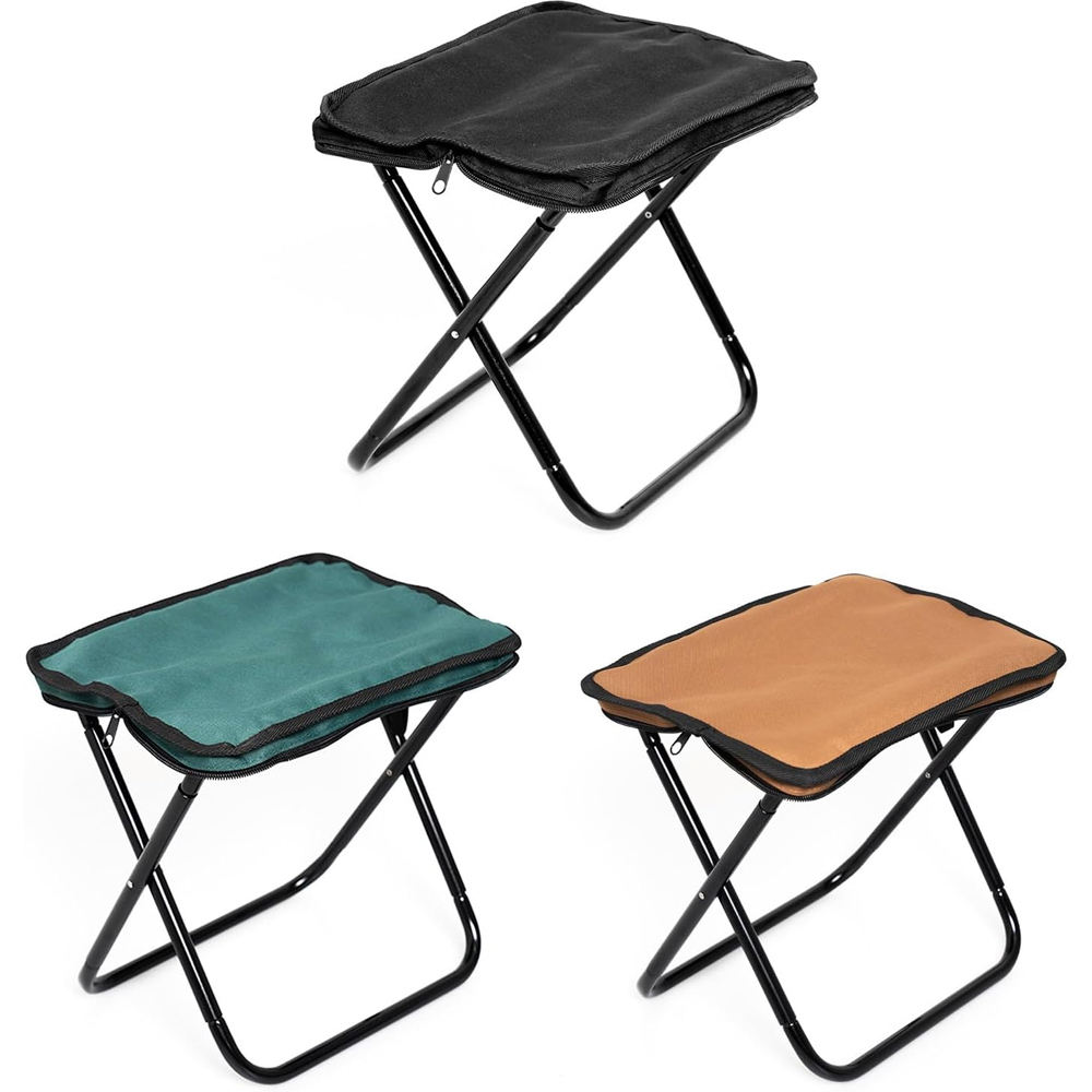 Goodwin NC-01 Portable Steel Outdoor Folding Stool & Chair Modern Design Oxford Fabric Foldable Storage Garden & Camping Use