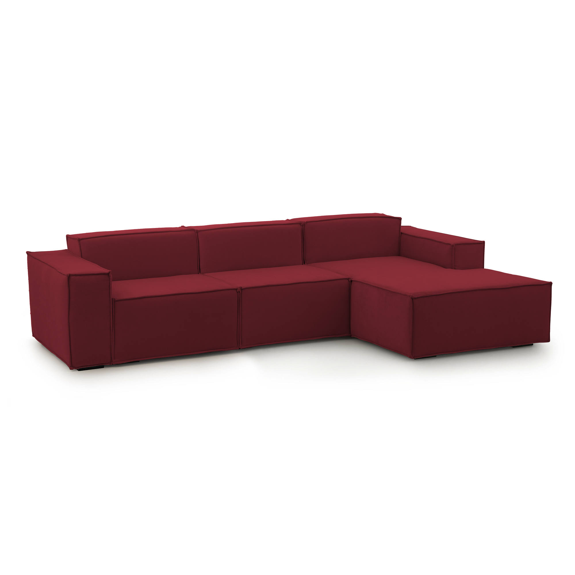 Sofá rinconero tapizado en tela roja 160x170 cm op6210k5