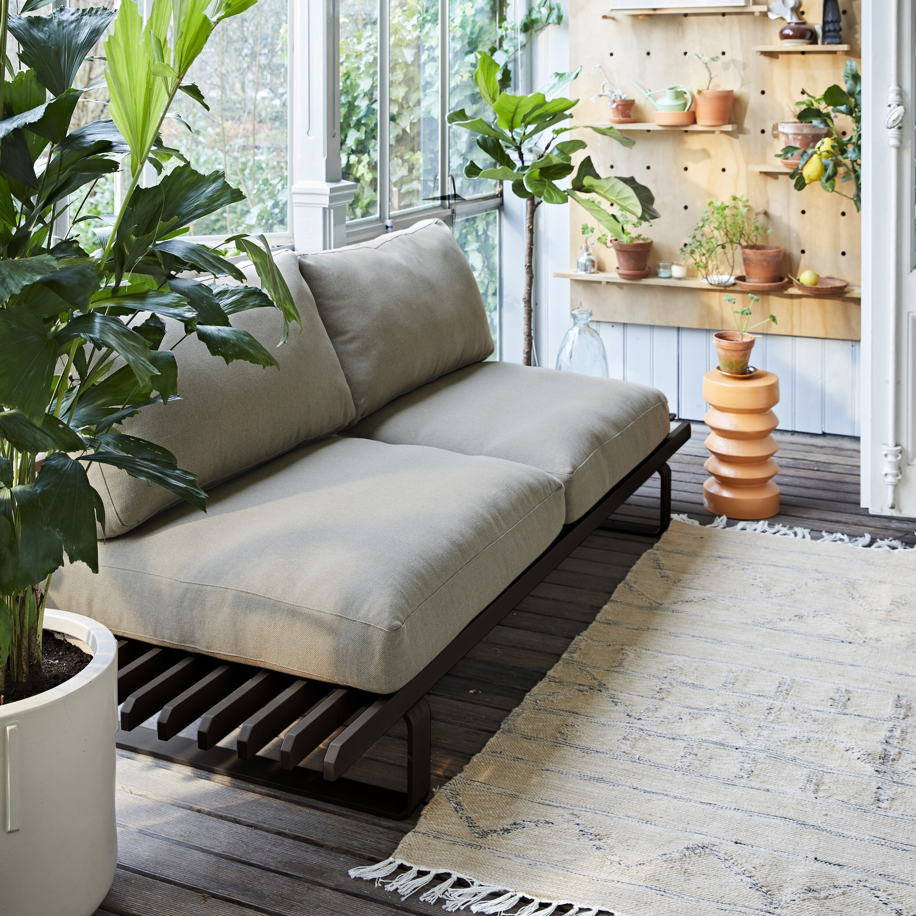 HKliving Lounge Tuinbank - Zwart
