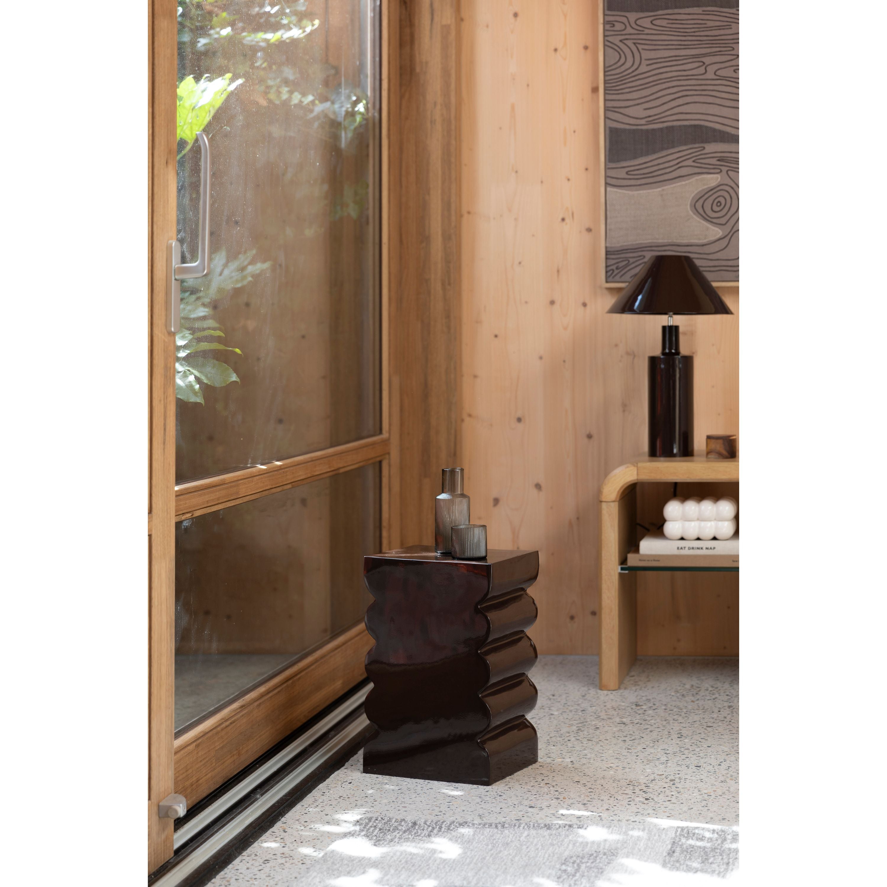 Zuiver Curves Krukje  Bijzettafeltje Shiny Brown - Bruin