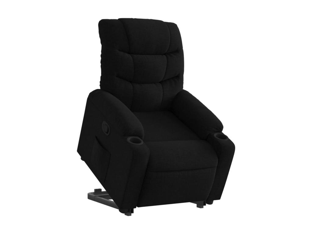 Sillón reclinable elevable tela negro