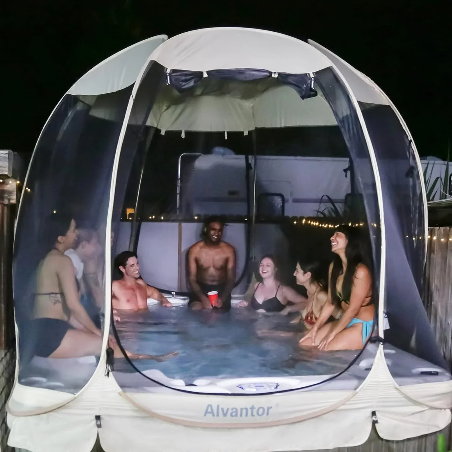 Screen gazebo sleeps 6-10-15 people Igloo-style canopy tent mosquito net on the sides Perfect