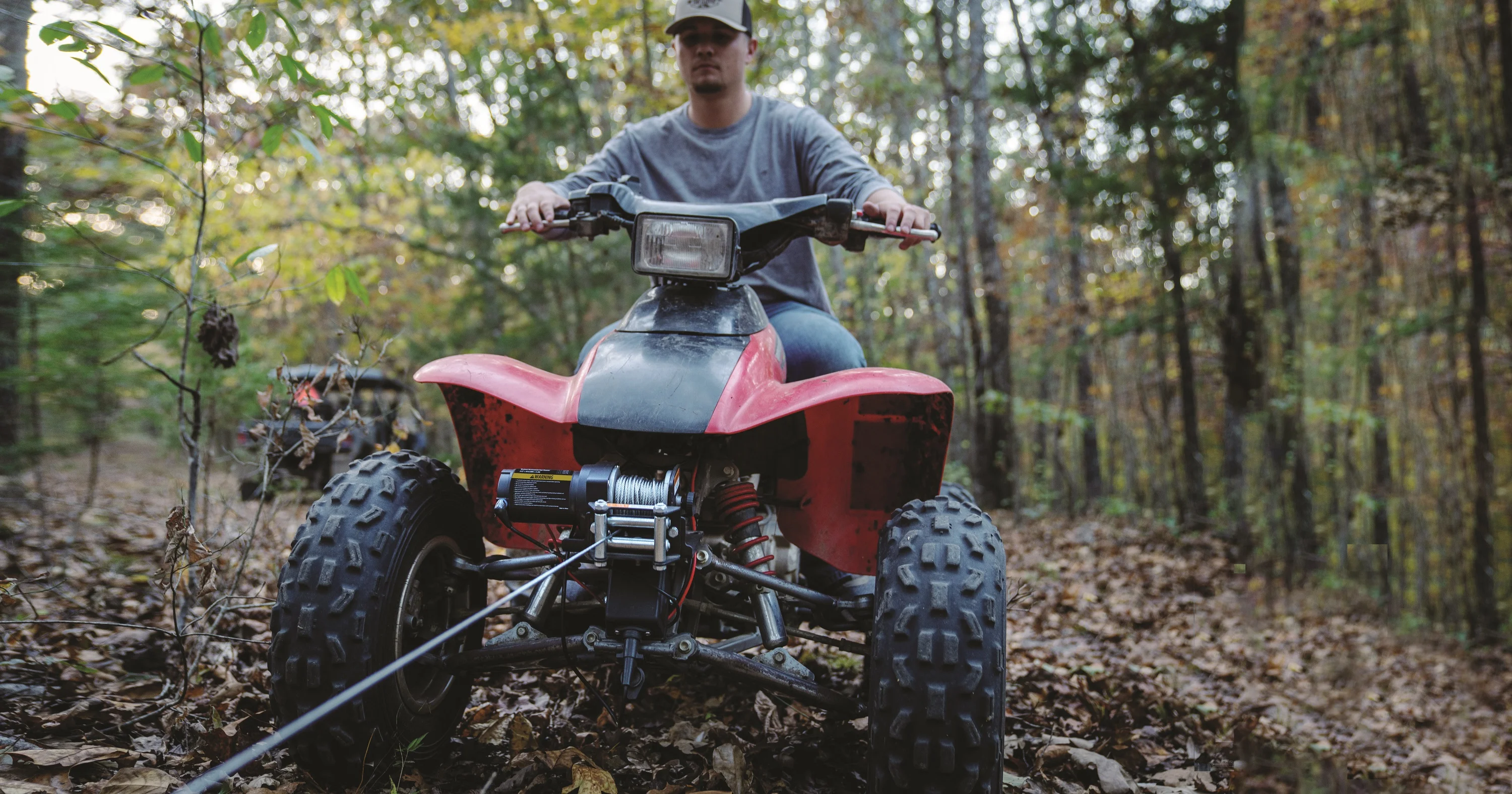 Ozark Trail 2500 lb 12V DC Electric ATV Winch with 50ft. Steel Rope Mounting Bracket, Black - Image 4