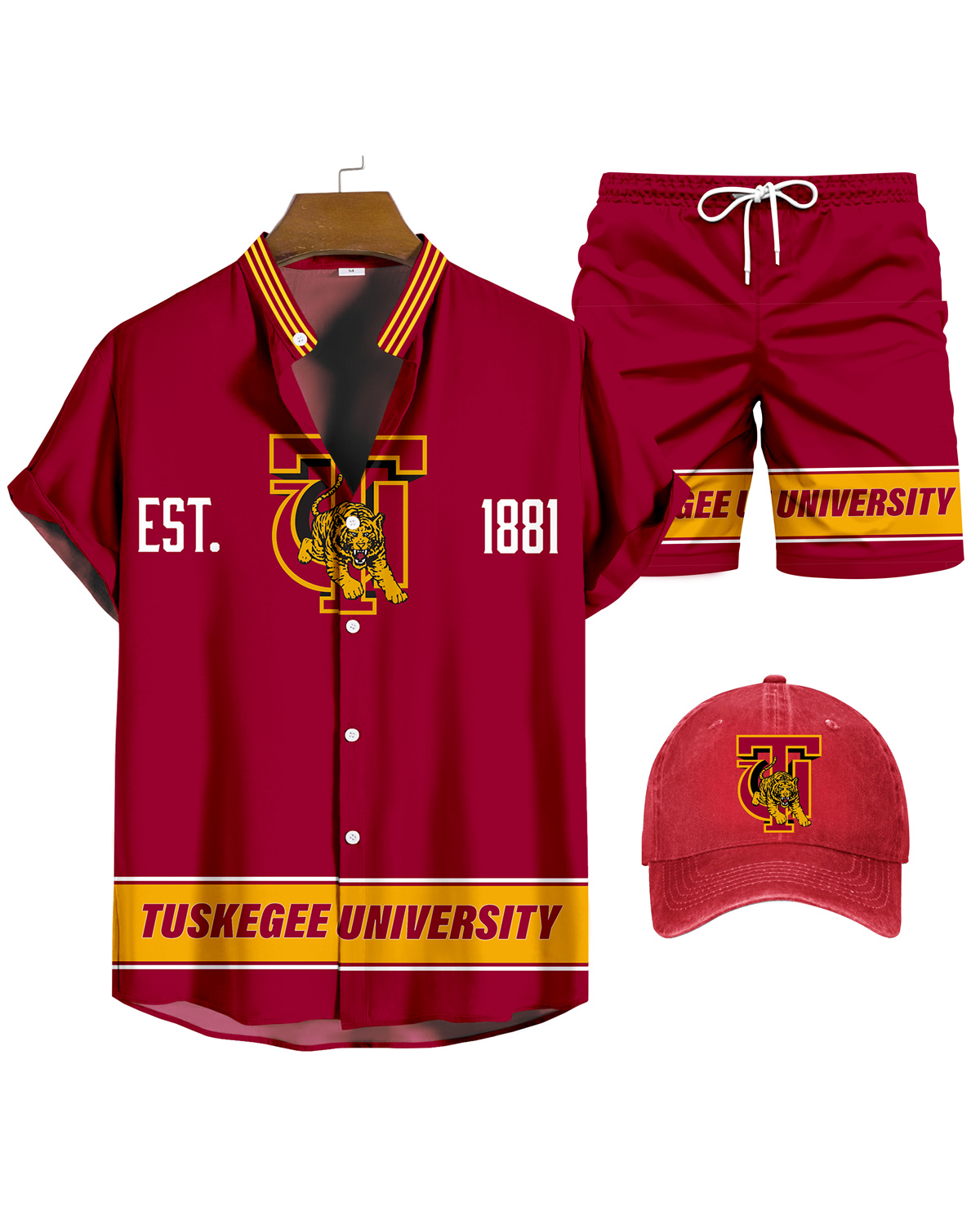 Tuskegee University Shirt Three-Piece Set 075