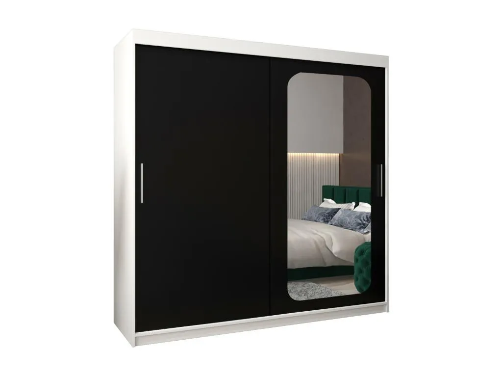 ARMARIO Jmmhogar T2 DE PUERTAS CORREDERAS 200/200/62 2 puertas (blanco/negro)