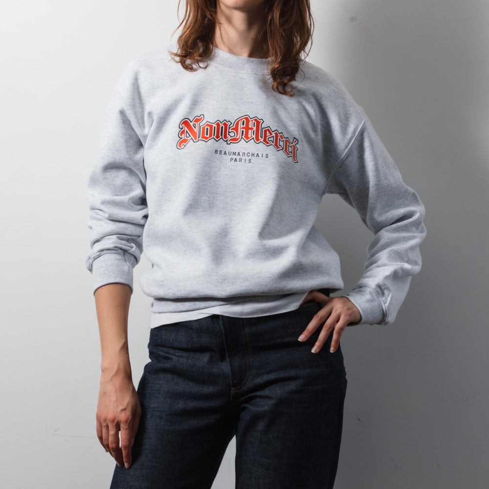 Merci - Sweat Gothique Non Merci - Gris