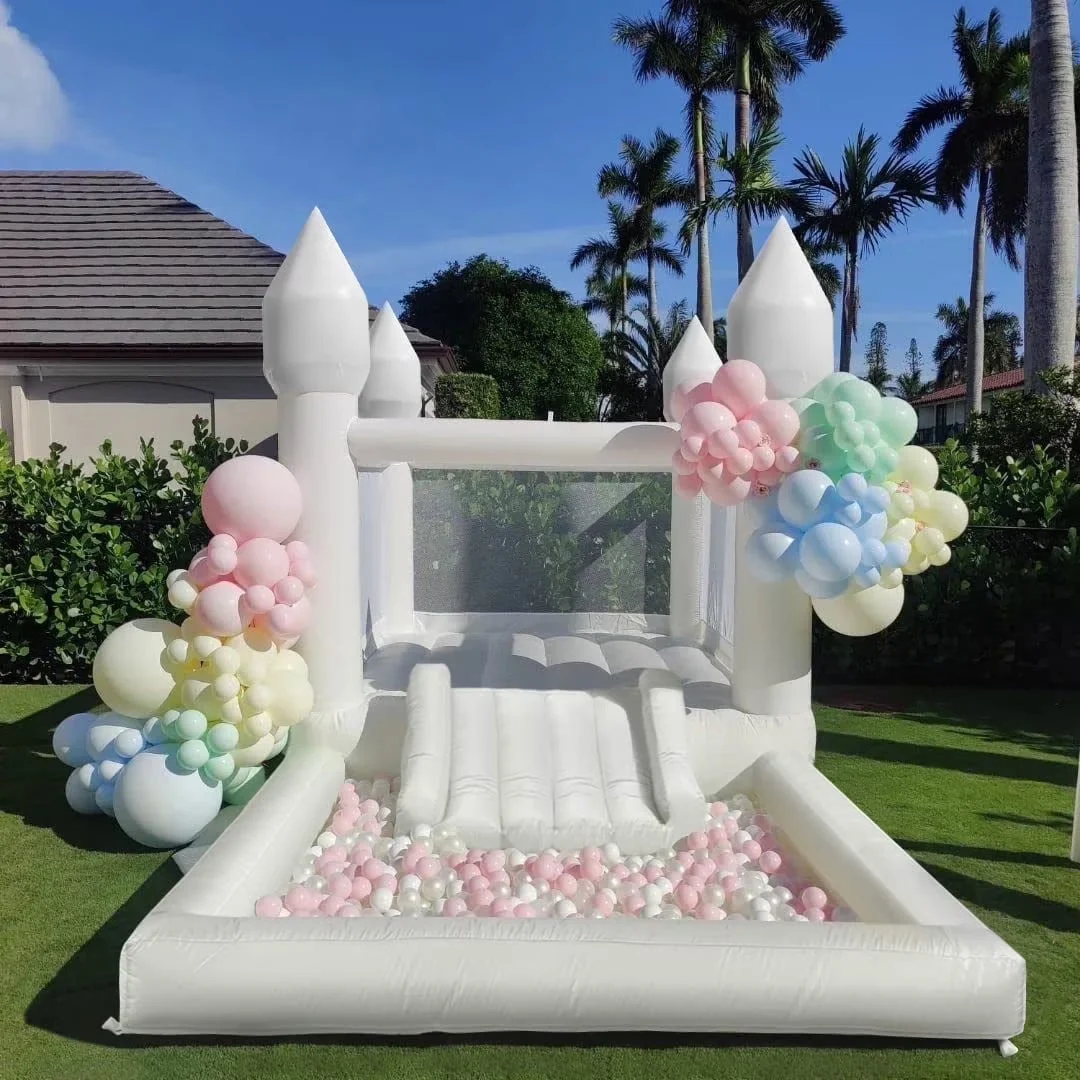 Connsann White Oxford Bounce House With Air Blower And Ball Pit, 13 ft x 8 ft x 8 ft Connsann White Oxford Bounce House With Air Blower And Ball Pit, 13 ft x 8 ft x 8 ft