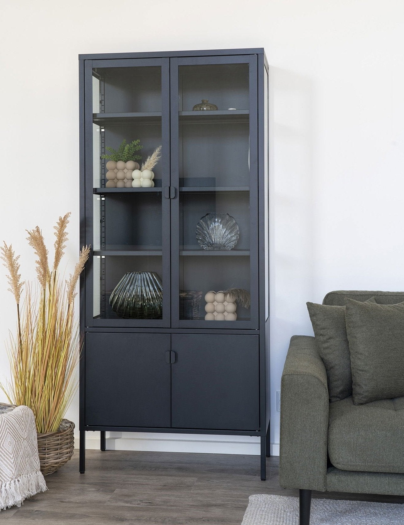 Rebellenclub Röjan Vitrinekast - 180 x 80 cm - Zwart Staal