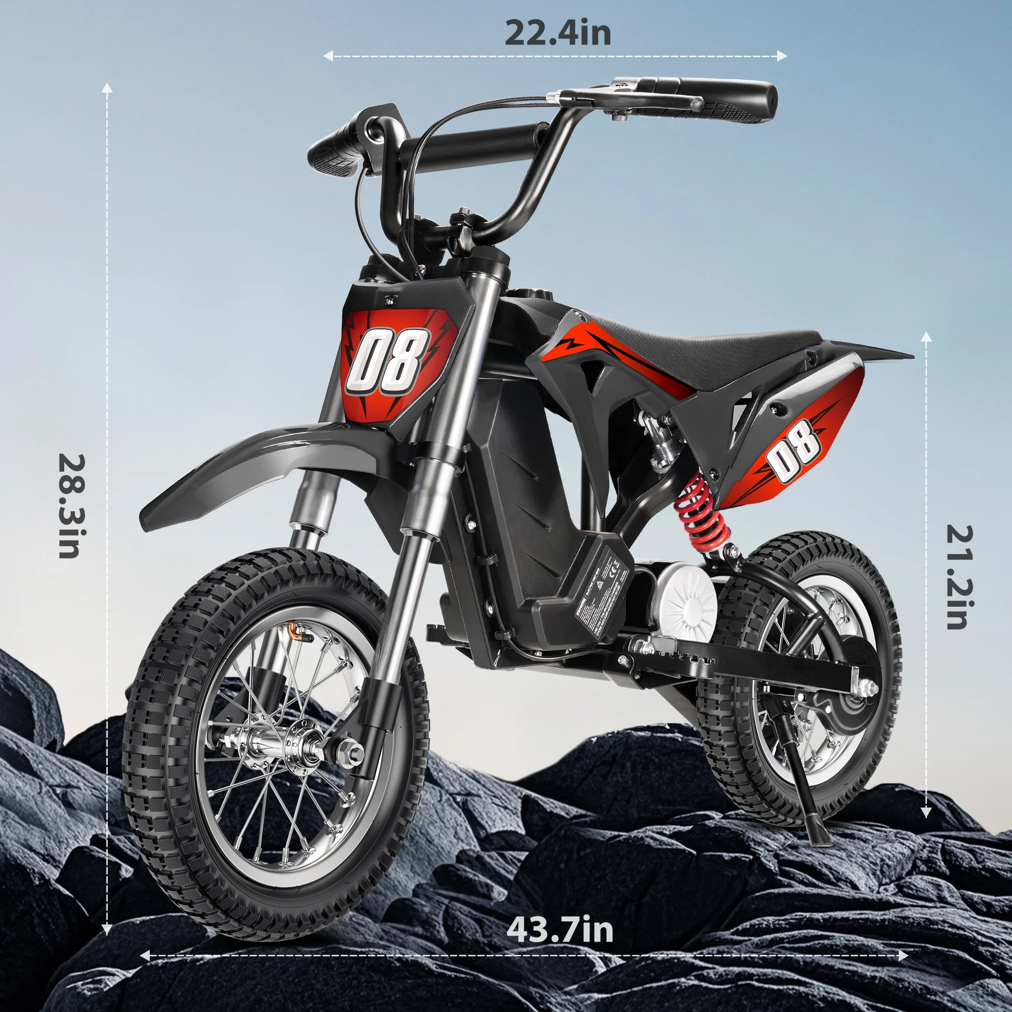 36V Kids Electric Dirt Bike,Fast Speed Electric Motorcycle Up to 16 MPH & 10 Miles Long-Range, 3-Speed Modes, Twist Grip Throttle, Dual Suspension & Brakes for Kids Ages 5-10 Ride on Toys - Image 14