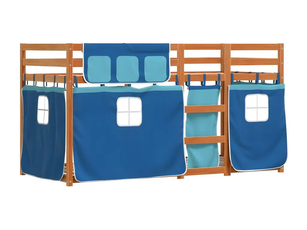 Litera con cortinas Jmmhogar maciza de Jmmhogar azul 80x200 cm