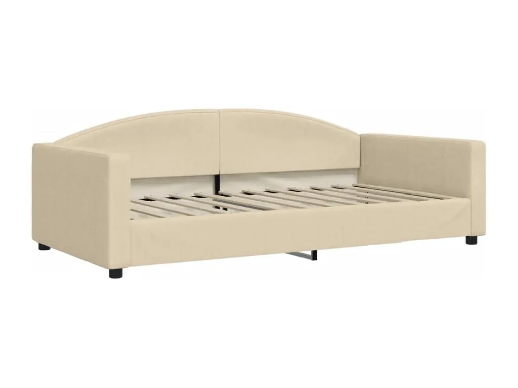Sofá cama tela color crema 100x200 cm